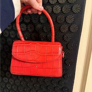 Red Faux Leather Handbag